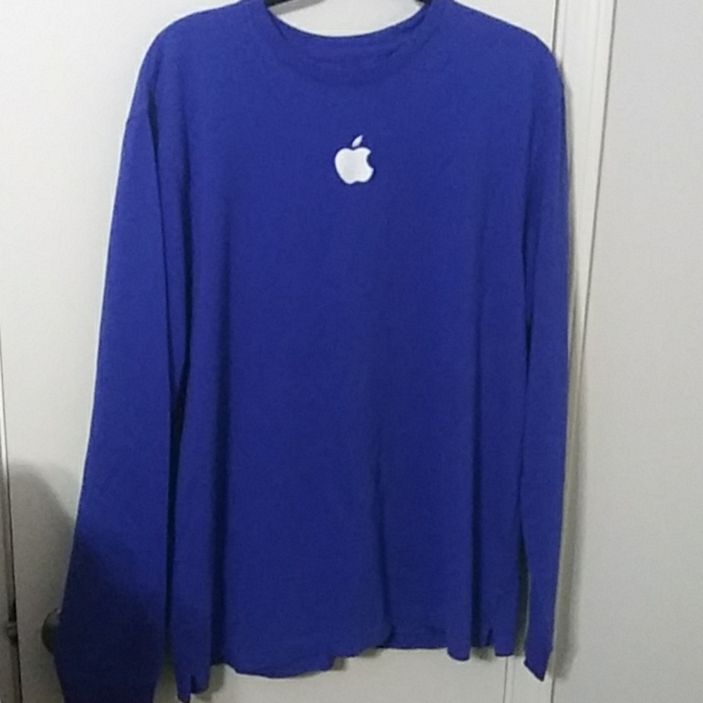 XL Long Sleeve Authentic APPLE Employee Work Shirt (Blue)